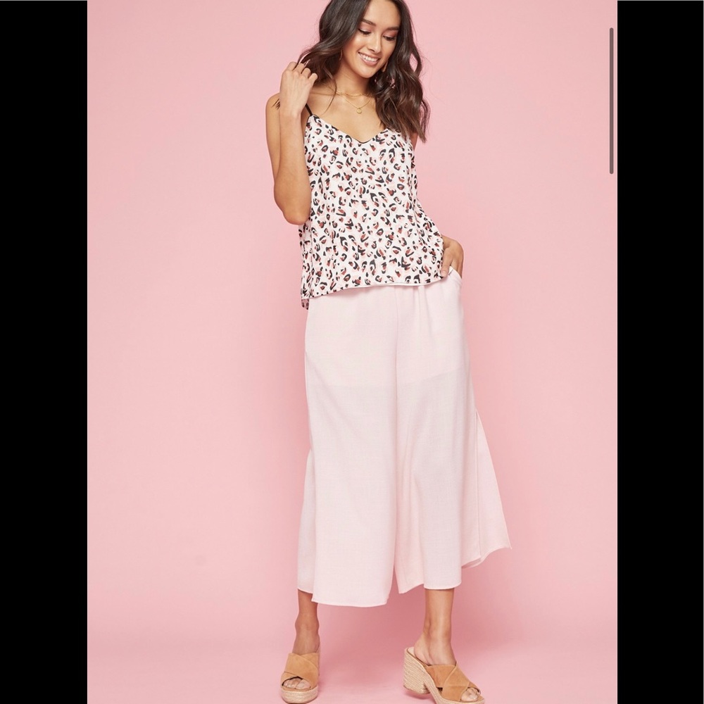 Lost + Wander MIA LEOPARD PRINT SLIP BLOUSE NWT